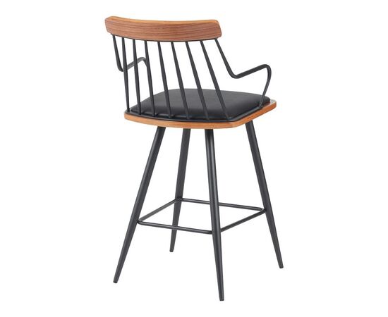 Σκαμπό μπαρ Posse pakoworld μέταλλο μαύρο-καρυδί ξύλο-μαύρο pu 48x54x92.5εκ - ΣΚΑΜΠΟ ΜΠΑΡ στο Milonadakis.gr