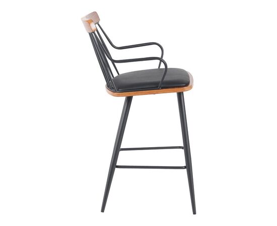 Σκαμπό μπαρ Posse pakoworld μέταλλο μαύρο-καρυδί ξύλο-μαύρο pu 48x54x92.5εκ - ΣΚΑΜΠΟ ΜΠΑΡ στο Milonadakis.gr