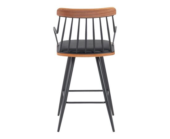 Σκαμπό μπαρ Posse pakoworld μέταλλο μαύρο-καρυδί ξύλο-μαύρο pu 48x54x92.5εκ - ΣΚΑΜΠΟ ΜΠΑΡ στο Milonadakis.gr