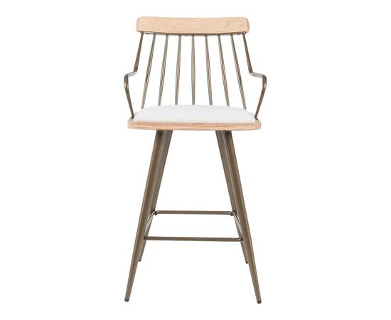 Σκαμπό μπαρ Posse pakoworld μέταλλο μπρονζε-white wash ξύλο-μπεζ ύφασμα 48x54x92.5εκ - ΣΚΑΜΠΟ ΜΠΑΡ στο Milonadakis.gr