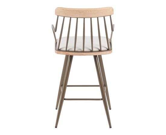 Σκαμπό μπαρ Posse pakoworld μέταλλο μπρονζε-white wash ξύλο-μπεζ ύφασμα 48x54x92.5εκ - ΣΚΑΜΠΟ ΜΠΑΡ στο Milonadakis.gr