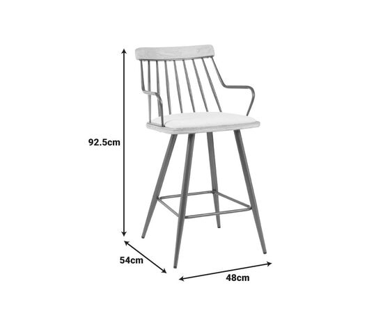 Σκαμπό μπαρ Posse pakoworld μέταλλο μπρονζε-white wash ξύλο-μπεζ ύφασμα 48x54x92.5εκ - ΣΚΑΜΠΟ ΜΠΑΡ στο Milonadakis.gr