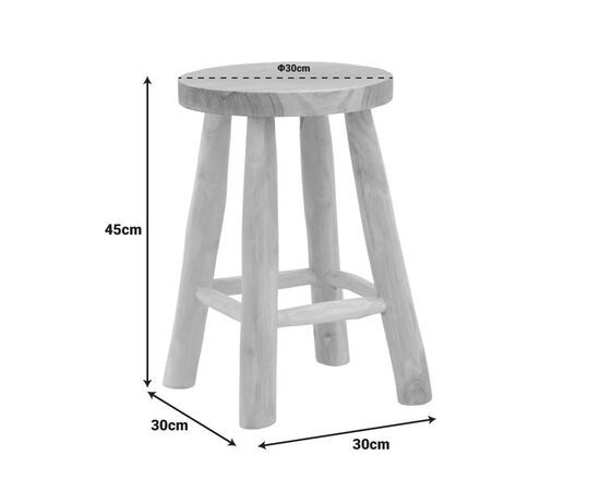 Σκαμπό Sega pakoworld teak ξύλο σε φυσική απόχρωση Φ30x45εκ - ΠΟΥΦ - ΣΚΑΜΠΟ - ΜΠΑΟΥΛΟ στο Milonadakis.gr