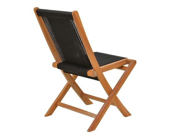 Καρέκλα Banou pakoworld πτυσσόμενη teak ξύλο και pe σχοινί σε μαύρη απόχρωση 52.5x56x89εκ - ΚΑΡΕΚΛΕΣ - ΠΟΛΥΘΡΟΝΕΣ ΕΣ. στο Milonadakis.gr