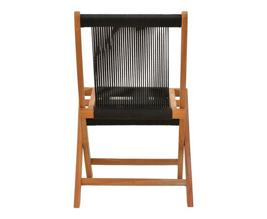 Καρέκλα Banou pakoworld πτυσσόμενη teak ξύλο και pe σχοινί σε μαύρη απόχρωση 52.5x56x89εκ - ΚΑΡΕΚΛΕΣ - ΠΟΛΥΘΡΟΝΕΣ ΕΣ. στο Milonadakis.gr