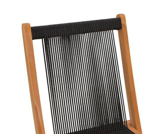 Καρέκλα Banou pakoworld πτυσσόμενη teak ξύλο και pe σχοινί σε μαύρη απόχρωση 52.5x56x89εκ - ΚΑΡΕΚΛΕΣ - ΠΟΛΥΘΡΟΝΕΣ ΕΣ. στο Milonadakis.gr