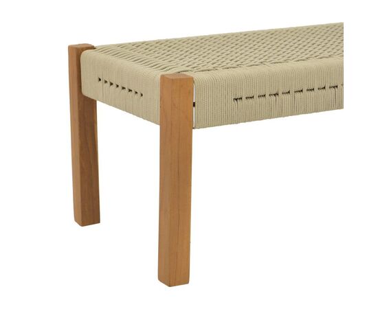 Παγκάκι Uma pakoworld teak ξύλο και pe σχοινί σε φυσική απόχρωση 150x45x40εκ - ΠΑΓΚΑΚΙΑ στο Milonadakis.gr