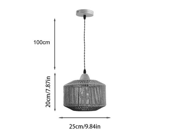 Φωτιστικό οροφής μονόφωτο Siang pakoworld μέταλλο-σχοινί σε φυσική απόχρωση Φ25x20εκ - ΦΩΤΙΣΤΙΚΑ ΟΡΟΦΗΣ στο Milonadakis.gr