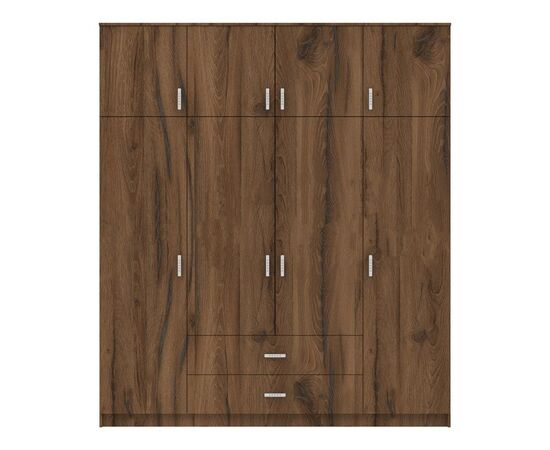 Ντουλάπα τετράφυλλη με συρτάρια Royal pakoworld καρυδι-oak 200x58x230εκ - ΝΤΟΥΛΑΠΕΣ στο Milonadakis.gr