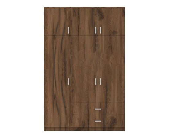 Ντουλάπα τρίφυλλη με συρτάρια Royal pakoworld καρυδι-oak 150x58x230εκ - ΝΤΟΥΛΑΠΕΣ στο Milonadakis.gr