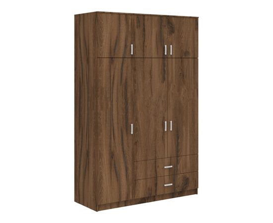 Ντουλάπα τρίφυλλη με συρτάρια Royal pakoworld καρυδι-oak 150x58x230εκ - ΝΤΟΥΛΑΠΕΣ στο Milonadakis.gr