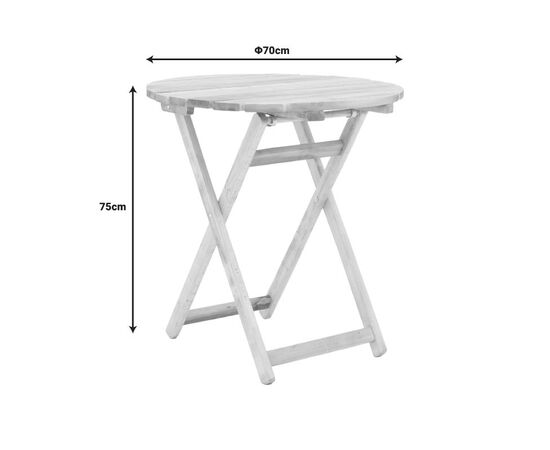 Τραπέζι Letna pakoworld πτυσσόμενο μασίφ ξύλο οξιάς σε φυσική απόχρωση Φ70x75εκ - ΤΡΑΠΕΖΙΑ ΕΞ. ΧΩΡΟΥ στο Milonadakis.gr