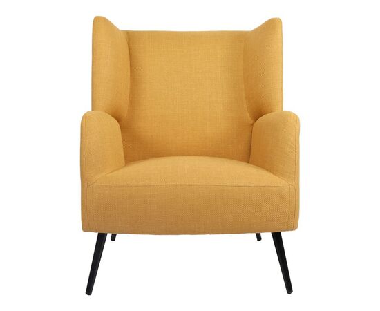 Πολυθρόνα Mareta pakoworld κίτρινο ύφασμα με πόδι σε μαύρη απόχρωση 83x80x99εκ - ΚΑΡΕΚΛΕΣ - ΠΟΛΥΘΡΟΝΕΣ ΕΣ. στο Milonadakis.gr