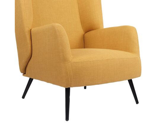 Πολυθρόνα Mareta pakoworld κίτρινο ύφασμα με πόδι σε μαύρη απόχρωση 83x80x99εκ - ΚΑΡΕΚΛΕΣ - ΠΟΛΥΘΡΟΝΕΣ ΕΣ. στο Milonadakis.gr