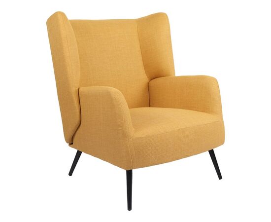 Πολυθρόνα Mareta pakoworld κίτρινο ύφασμα με πόδι σε μαύρη απόχρωση 83x80x99εκ - ΚΑΡΕΚΛΕΣ - ΠΟΛΥΘΡΟΝΕΣ ΕΣ. στο Milonadakis.gr