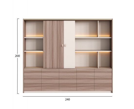 ΒΙΒΛΙΟΘΗΚΗ ΣΕΙΡΑ SUPERON HM2140 ΜΕΛΑΜΙΝΗ ΜΠΕΖ & ΦΥΣΙΚΟ--LED ΦΩΤΙΣΜΟΣ 240x40x200Υεκ - ΒΙΒΛΙΟΘΗΚΕΣ στο Milonadakis.gr
