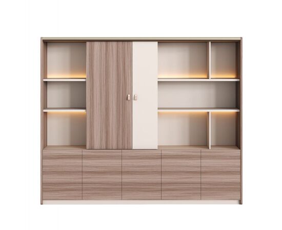 ΒΙΒΛΙΟΘΗΚΗ ΣΕΙΡΑ SUPERON HM2140 ΜΕΛΑΜΙΝΗ ΜΠΕΖ & ΦΥΣΙΚΟ--LED ΦΩΤΙΣΜΟΣ 240x40x200Υεκ - ΒΙΒΛΙΟΘΗΚΕΣ στο Milonadakis.gr