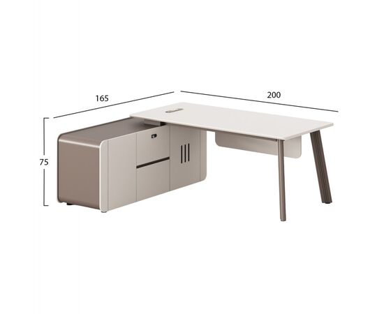 ΓΡΑΦΕΙΟ ΑΡΙΣΤΕΡΗ ΓΩΝΙΑ NEWLINE HM18271L ΜΕΛΑΜΙΝΗ ΕΚΡΟΥ-ΑΝΟΙΧΤΟ ΚΑΦΕ 200x165x75Υεκ - ΓΡΑΦΕΙΑ στο Milonadakis.gr