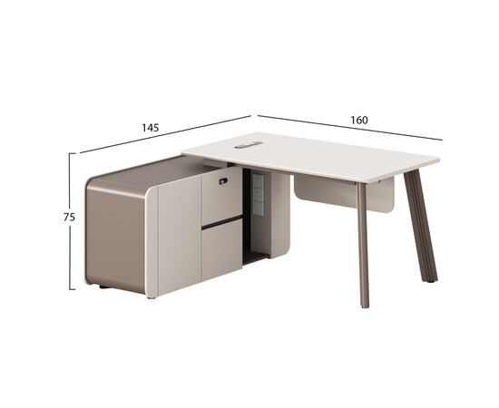 ΓΡΑΦΕΙΟ ΑΡΙΣΤΕΡΗ ΓΩΝΙΑ NEWLINE HM18272L ΜΕΛΑΜΙΝΗ ΕΚΡΟΥ-ΑΝΟΙΧΤΟ ΚΑΦΕ 160x145x75Υεκ - ΓΡΑΦΕΙΑ στο Milonadakis.gr