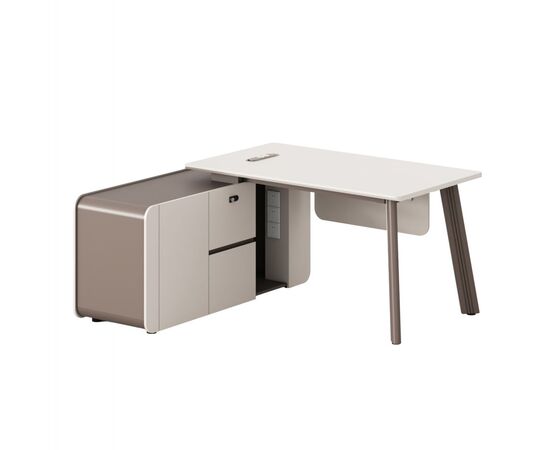 ΓΡΑΦΕΙΟ ΑΡΙΣΤΕΡΗ ΓΩΝΙΑ NEWLINE HM18272L ΜΕΛΑΜΙΝΗ ΕΚΡΟΥ-ΑΝΟΙΧΤΟ ΚΑΦΕ 160x145x75Υεκ - ΓΡΑΦΕΙΑ στο Milonadakis.gr