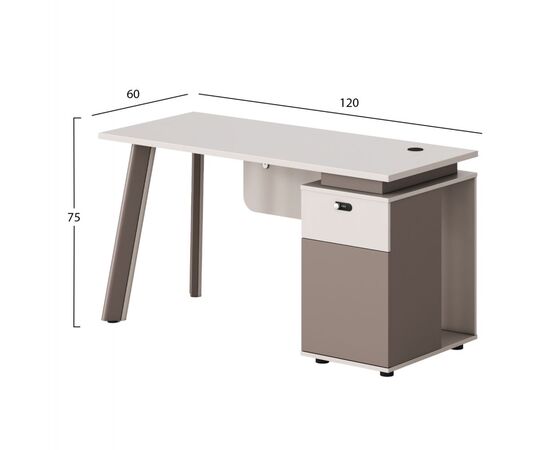 ΓΡΑΦΕΙΟ ΜΕ ΔΕΞΙ ΝΤΟΥΛΑΠΙ NEWLINE HM18273R ΜΕΛΑΜΙΝΗ ΕΚΡΟΥ-ΑΝΟΙΧΤΟ ΚΑΦΕ 120x60x75Υεκ - ΓΡΑΦΕΙΑ στο Milonadakis.gr