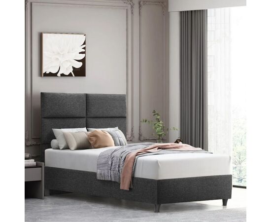 ΚΡΕΒΑΤΙ MILO ΑΠΟ ΓΚΡΙ ΥΦΑΣΜΑ HM646.01 ΓΙΑ ΣΤΡΩΜΑ 120x200 εκ. - ΚΡΕΒΑΤΙΑ στο Milonadakis.gr