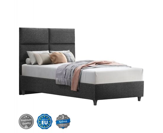 ΚΡΕΒΑΤΙ MILO ΑΠΟ ΓΚΡΙ ΥΦΑΣΜΑ HM646.01 ΓΙΑ ΣΤΡΩΜΑ 120x200 εκ. - ΚΡΕΒΑΤΙΑ στο Milonadakis.gr