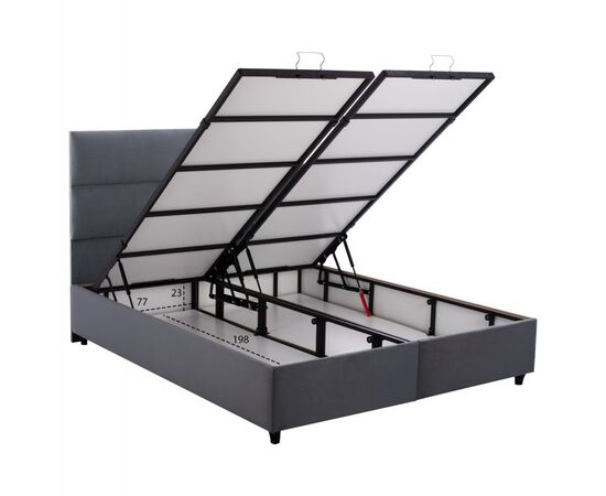 ΚΡΕΒΑΤΙ MILO ΜΕ ΑΠΟΘΗΚΕΥΤΙΚΟ ΑΠΟ ΓΚΡΙ ΒΕΛΟΥΔΟ HM622.10 ΓΙΑ ΣΤΡΩΜΑ 160x200 εκ. - ΚΡΕΒΑΤΙΑ στο Milonadakis.gr