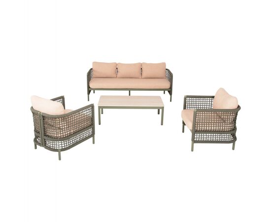 ΣΕΤ ΣΑΛΟΝΙ 4ΤΜΧ SONDRA HM6251.03 ΑΛΟΥΜΙΝΙΟ & ΣΧΟΙΝΙ ΠΡΑΣΙΝΟ-ΜΑΞΙΛΑΡΙΑ ΜΠΕΖ - ΣΕΤ ΣΑΛΟΝΙΑ στο Milonadakis.gr