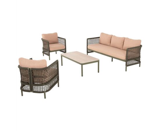 ΣΕΤ ΣΑΛΟΝΙ 4ΤΜΧ SONDRA HM6251.03 ΑΛΟΥΜΙΝΙΟ & ΣΧΟΙΝΙ ΠΡΑΣΙΝΟ-ΜΑΞΙΛΑΡΙΑ ΜΠΕΖ - ΣΕΤ ΣΑΛΟΝΙΑ στο Milonadakis.gr