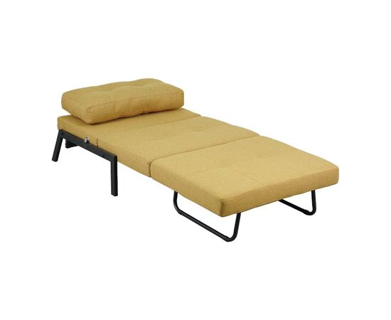 Πολυθρόνα-κρεβάτι Fancy pakoworld ύφασμα σε κίτρινη απόχρωση με μαύρο πόδι 95x98x70εκ - ΚΑΡΕΚΛΕΣ - ΠΟΛΥΘΡΟΝΕΣ ΕΣ. στο Milonadakis.gr