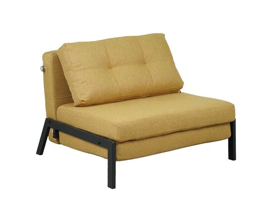 Πολυθρόνα-κρεβάτι Fancy pakoworld ύφασμα σε κίτρινη απόχρωση με μαύρο πόδι 95x98x70εκ - ΚΑΡΕΚΛΕΣ - ΠΟΛΥΘΡΟΝΕΣ ΕΣ. στο Milonadakis.gr