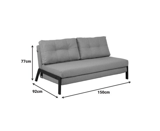 Καναπές 2θέσιος-κρεβάτι Fancy pakoworld ύφασμα σε ανθρακί απόχρωση με μαύρο πόδι 150x92x77εκ - ΚΑΝΑΠΕΔΕΣ-ΣΑΛΟΝΙΑ στο Milonadakis.gr