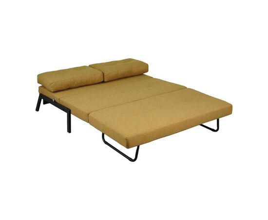 Καναπές 2θέσιος-κρεβάτι Fancy pakoworld ύφασμα σε κίτρινη απόχρωση με μαύρο πόδι 150x92x77εκ - ΚΑΝΑΠΕΔΕΣ-ΣΑΛΟΝΙΑ στο Milonadakis.gr