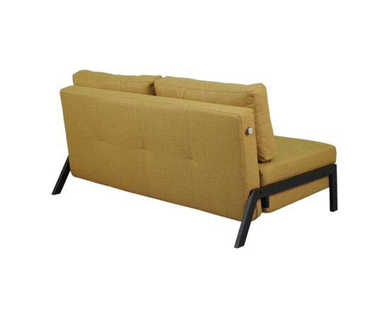 Καναπές 2θέσιος-κρεβάτι Fancy pakoworld ύφασμα σε κίτρινη απόχρωση με μαύρο πόδι 150x92x77εκ - ΚΑΝΑΠΕΔΕΣ-ΣΑΛΟΝΙΑ στο Milonadakis.gr