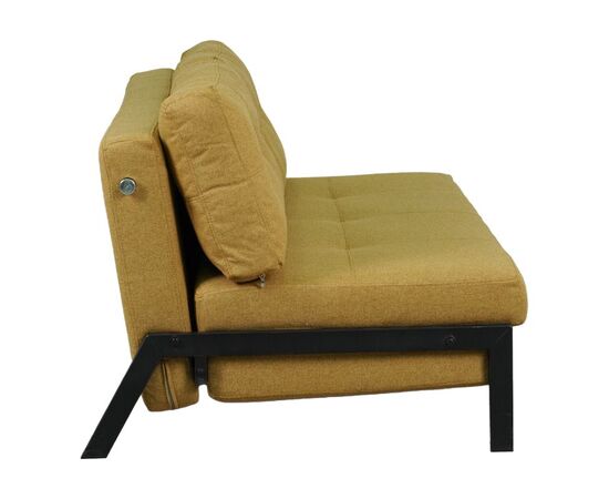 Καναπές 2θέσιος-κρεβάτι Fancy pakoworld ύφασμα σε κίτρινη απόχρωση με μαύρο πόδι 150x92x77εκ - ΚΑΝΑΠΕΔΕΣ-ΣΑΛΟΝΙΑ στο Milonadakis.gr