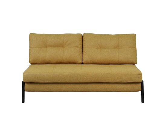 Καναπές 2θέσιος-κρεβάτι Fancy pakoworld ύφασμα σε κίτρινη απόχρωση με μαύρο πόδι 150x92x77εκ - ΚΑΝΑΠΕΔΕΣ-ΣΑΛΟΝΙΑ στο Milonadakis.gr