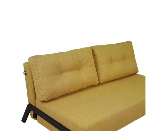 Καναπές 2θέσιος-κρεβάτι Fancy pakoworld ύφασμα σε κίτρινη απόχρωση με μαύρο πόδι 150x92x77εκ - ΚΑΝΑΠΕΔΕΣ-ΣΑΛΟΝΙΑ στο Milonadakis.gr