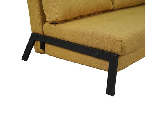 Καναπές 2θέσιος-κρεβάτι Fancy pakoworld ύφασμα σε κίτρινη απόχρωση με μαύρο πόδι 150x92x77εκ - ΚΑΝΑΠΕΔΕΣ-ΣΑΛΟΝΙΑ στο Milonadakis.gr