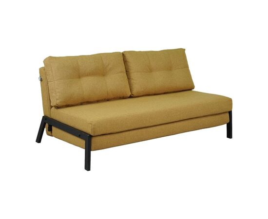 Καναπές 2θέσιος-κρεβάτι Fancy pakoworld ύφασμα σε κίτρινη απόχρωση με μαύρο πόδι 150x92x77εκ - ΚΑΝΑΠΕΔΕΣ-ΣΑΛΟΝΙΑ στο Milonadakis.gr