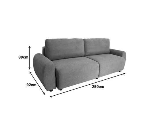 Kαναπές-κρεβάτι τριθέσιος Hungie pakoworld υφασμα γκρι 250x92x89εκ - ΚΑΝΑΠΕΔΕΣ-ΣΑΛΟΝΙΑ στο Milonadakis.gr