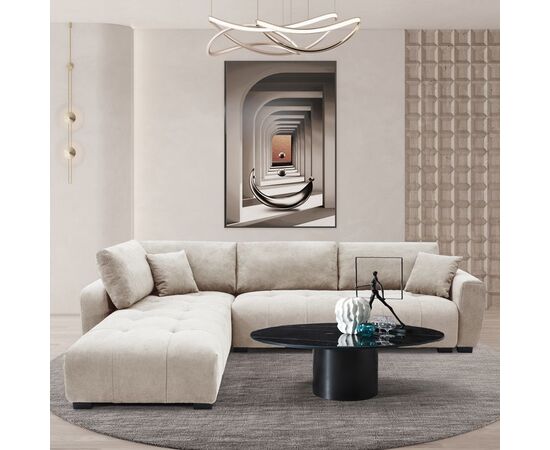 Γωνιακός καναπές Gianco pakoworld αναστρέψιμος ύφασμα μπεζ 298x208x85εκ - ΚΑΝΑΠΕΔΕΣ-ΣΑΛΟΝΙΑ στο Milonadakis.gr