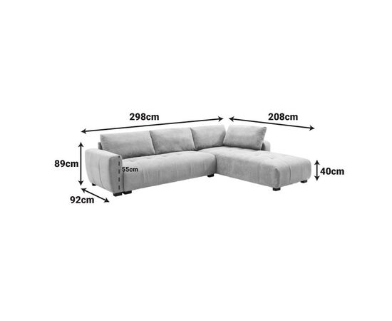 Γωνιακός καναπές Gianco pakoworld αναστρέψιμος ύφασμα μπεζ 298x208x85εκ - ΚΑΝΑΠΕΔΕΣ-ΣΑΛΟΝΙΑ στο Milonadakis.gr