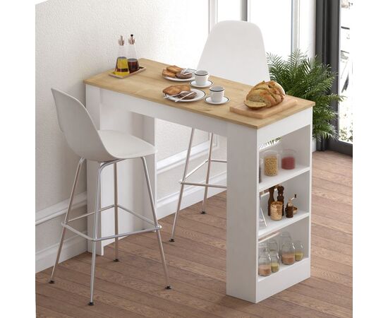 Τραπέζι μπαρ Riff pakoworld λευκό-sonoma 120x50x100εκ - ΤΡΑΠΕΖΙΑ ΚΟΥΖΙΝΑΣ στο Milonadakis.gr