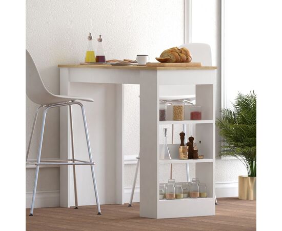 Τραπέζι μπαρ Riff pakoworld λευκό-sonoma 120x50x100εκ - ΤΡΑΠΕΖΙΑ ΚΟΥΖΙΝΑΣ στο Milonadakis.gr