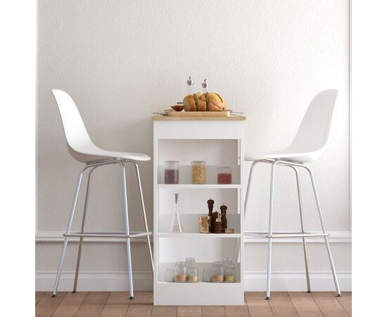 Τραπέζι μπαρ Riff pakoworld λευκό-sonoma 120x50x100εκ - ΤΡΑΠΕΖΙΑ ΚΟΥΖΙΝΑΣ στο Milonadakis.gr