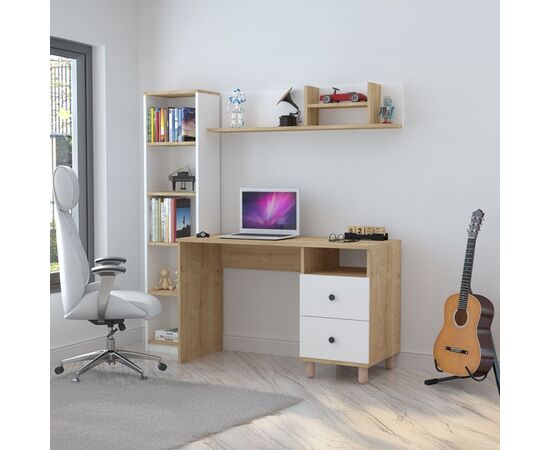 Σύνθεση γραφείου Kontor pakoworld sonoma-λευκό 160x50x162εκ - ΓΡΑΦΕΙΑ στο Milonadakis.gr