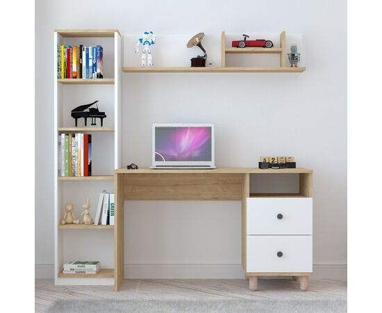 Σύνθεση γραφείου Kontor pakoworld sonoma-λευκό 160x50x162εκ - ΓΡΑΦΕΙΑ στο Milonadakis.gr