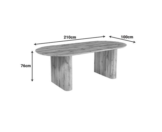 Τραπέζι Nembou pakoworld mdf σε oak απόχρωση 210x100x76εκ - ΤΡΑΠΕΖΙΑ ΚΟΥΖΙΝΑΣ στο Milonadakis.gr