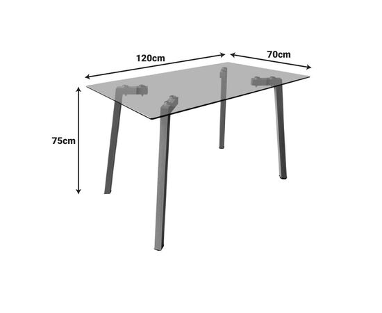 Τραπεζαρία με Καρέκλες Jonah Ανθρακί και Τραπέζι Titta γυαλί 120x70x75εκ Σετ 5τεμ - ΤΡΑΠΕΖΑΡΙΕΣ στο Milonadakis.gr